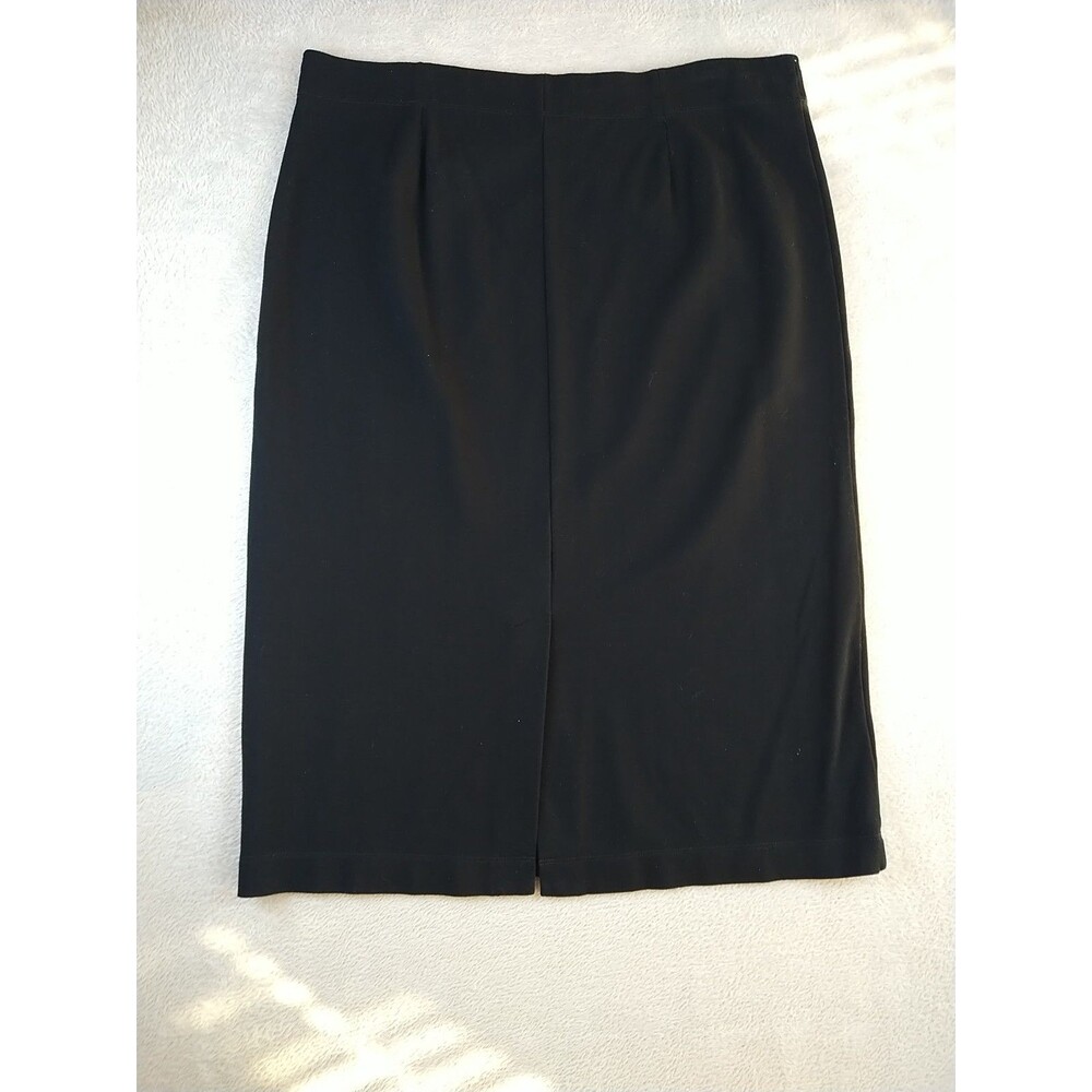Eileen Fisher Black Pencil Midi Skirt Women's XL Knit Pull on Career System Piec - Picture 12 of 12